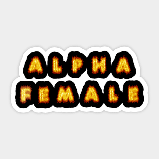 Alpha Female Flames Sticker